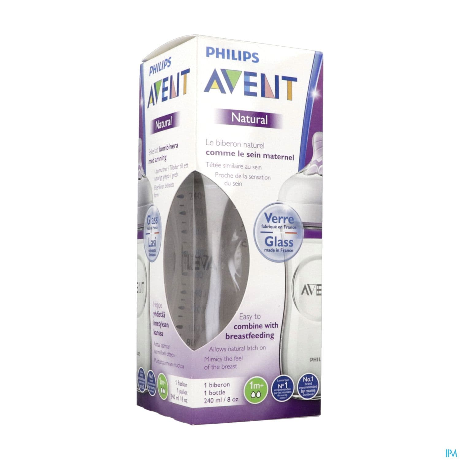 BIB AVENT NATURAL VERRE 240ML 2.0 — Pharmacie Pessac Arago