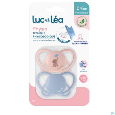 Luc Et Lea Sucette Physiologique 0/6m P2 X2