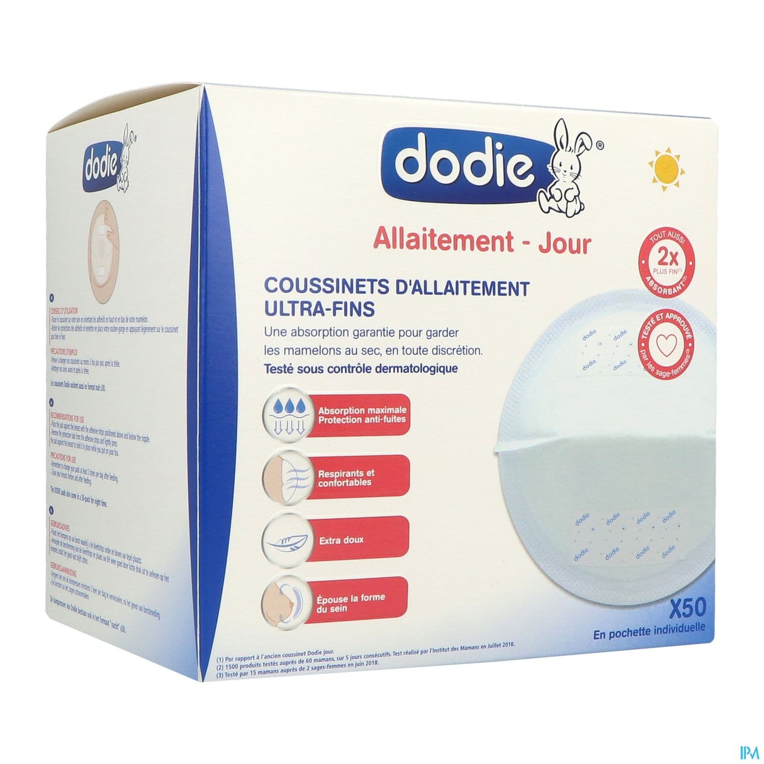 Dodie Coussinet Allaitement Slim Jour Pochette Individuelle 50