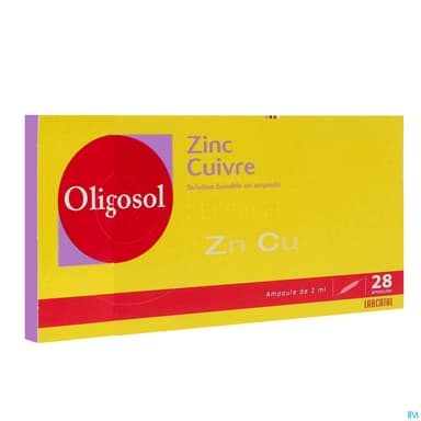 Oligosol Zinc Cuivre Solution Buvable Ampoule 2ml 28