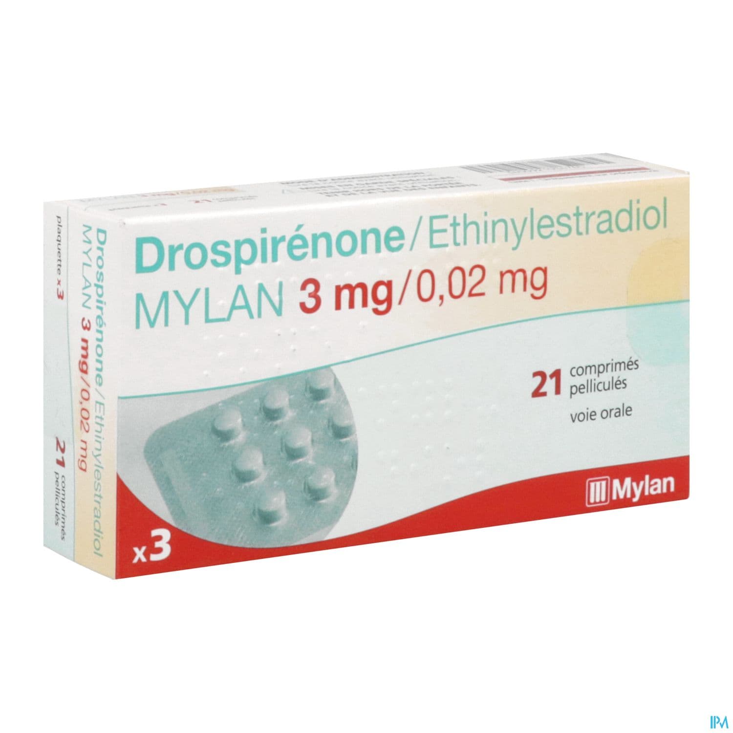 Drospirenone Ethinylestradiol Mylan 0mg02/3mg Comprime 21 X3