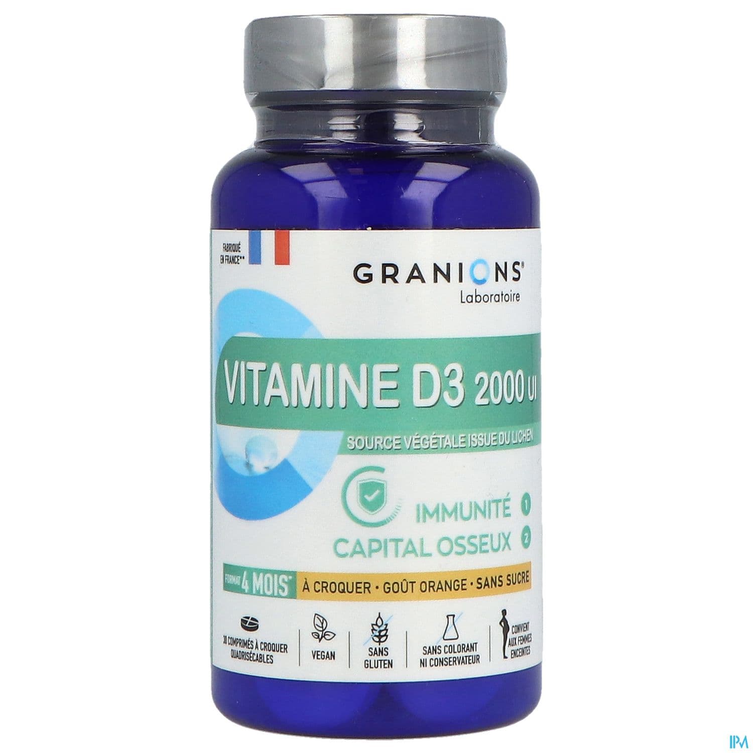 Granions Vitamine D3 2000ui Immunite Capital Osseux Comprime A Croquer 30