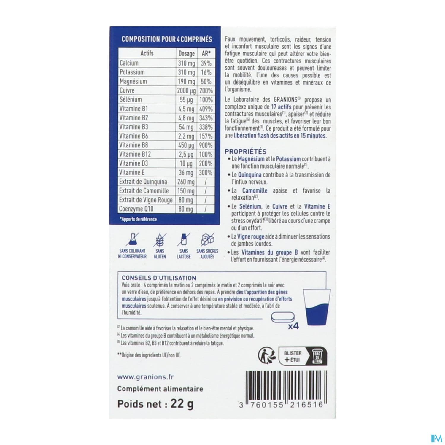 GRANIONS DECONTR MUSC FORT CPR 20