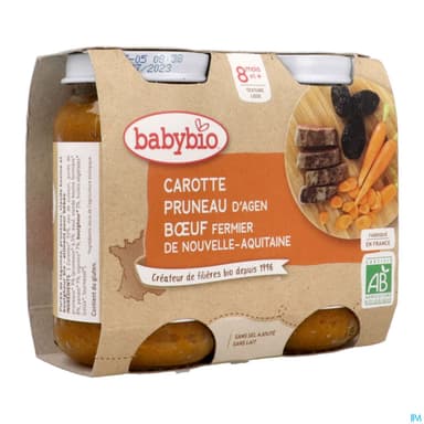 BABYBIO MENU CARO/PRUN/BŒUF 2X200G
