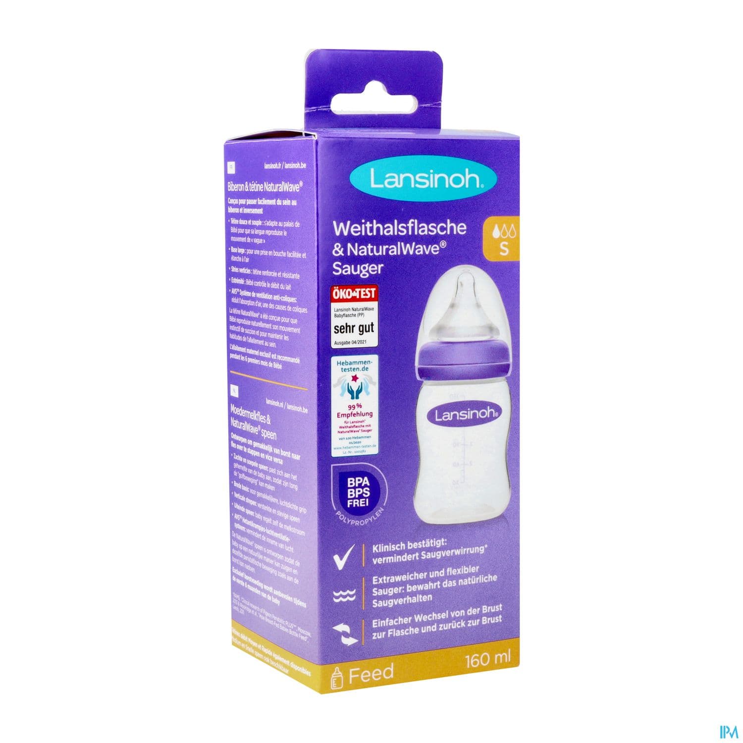 LANSINOH BIB NATURAL WAVE 160ML — Pharmacie Lamarck