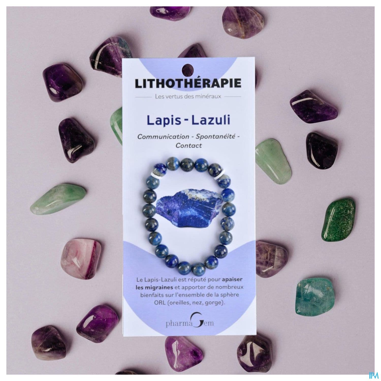 Pharmagem Bracelet Lithotherapie Lapis Lazuli 8mm