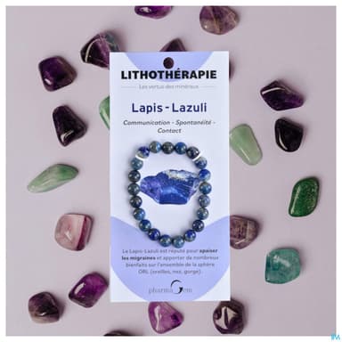 Pharmagem Bracelet Lithotherapie Lapis Lazuli 8mm