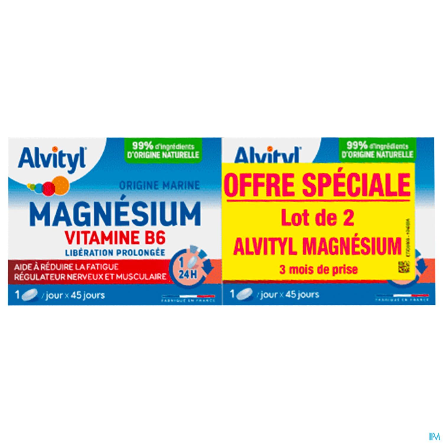 Alvityl Magnesium Vitamine B6 Comprime Liberation Prolongee 45 X2