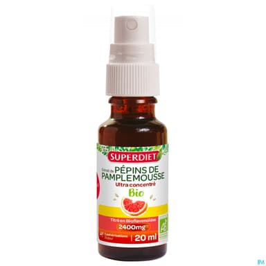 Superdiet Extrait De Pepins De Pamplemousse 2400mg Bio Solution 20ml