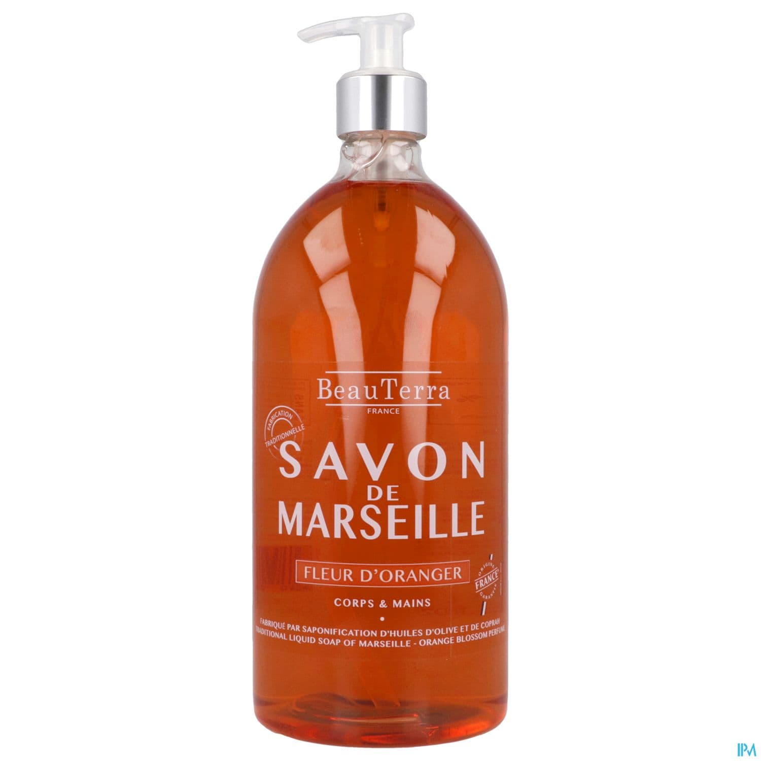 Beauterra Savon Liquide De Marseille Fleur D'oranger 1l