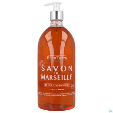 Beauterra Savon Liquide De Marseille Fleur D'oranger 1l