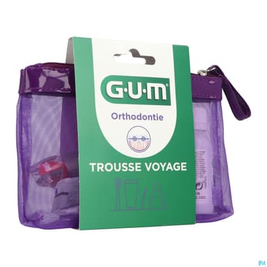 Gum Kit Orthodontique Bain De Bouche + Dentifrice + Brosse A Dents + Cire