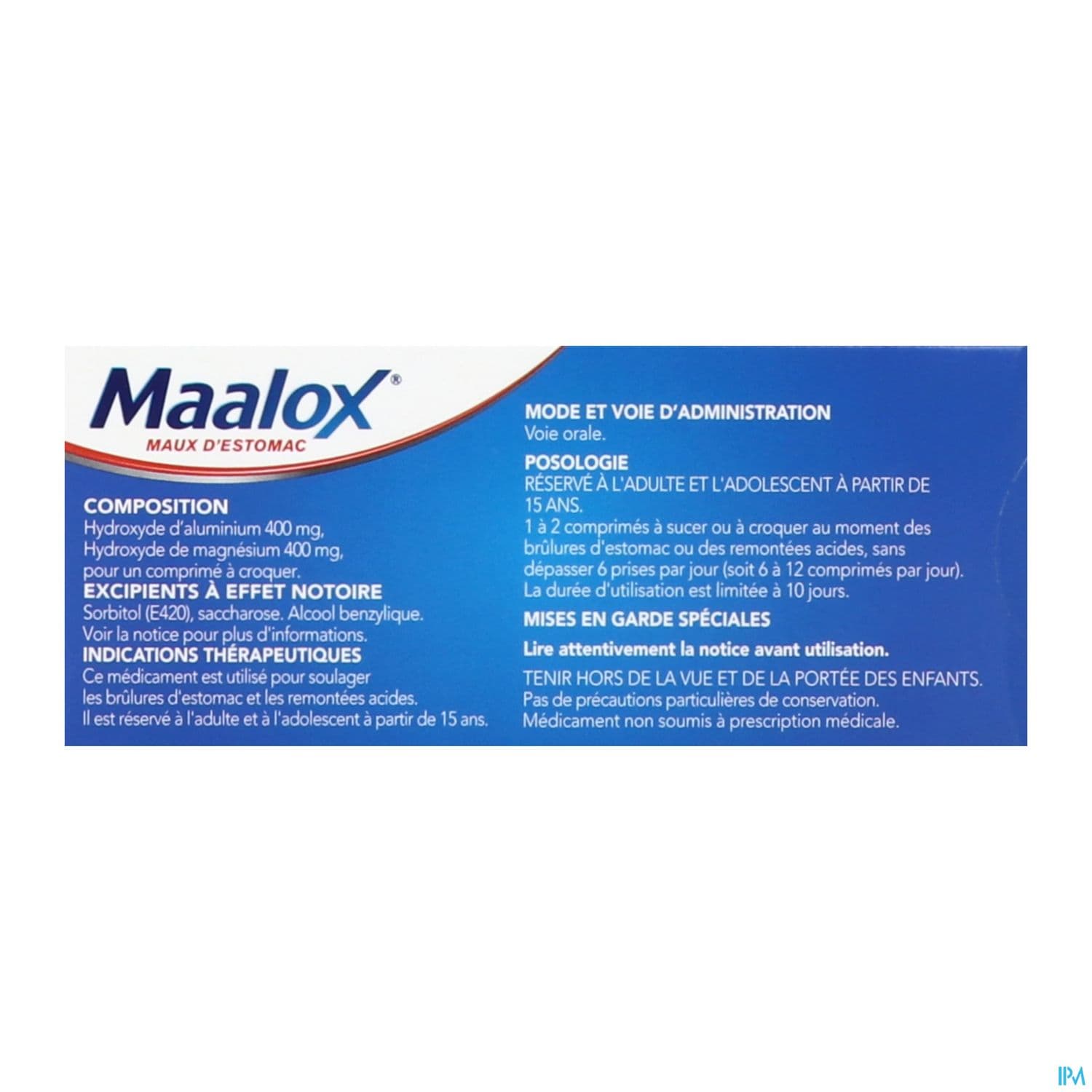 Maalox Maux Estomac Comprime A Croquer Menthe 40