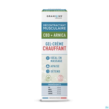 Granions Decontractant Musculaire Gel Creme Chauffant Cbd + Arnica 75ml