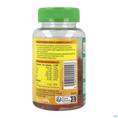 BEROCCA IMMUNITE ORANGE GOMME 60
