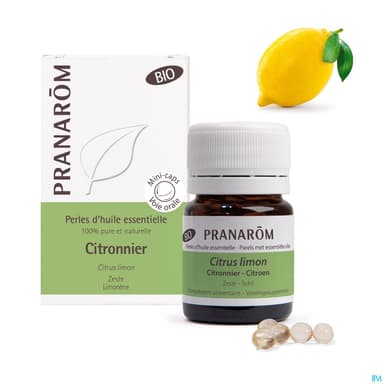 Pranarom Perles Huile Essentielle Citronnier Zeste Bio Capsule 60