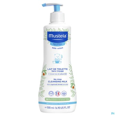 Mustela Bebe Enfant Lait Toilette Sans Rincage A l Avocat Bio 500ml