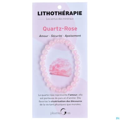 BRACEL LITHOTHERAP QUARTZ ROSE 8MM