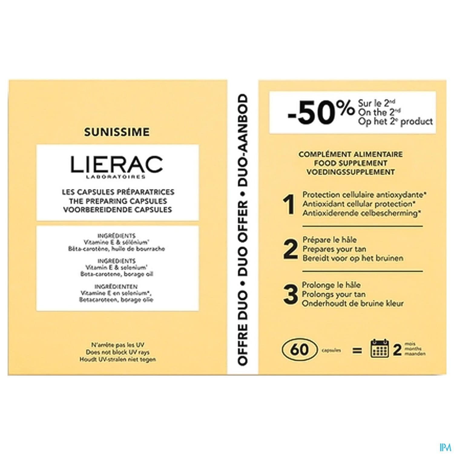 LIERAC SUN DUO PREP CAPS 2X30