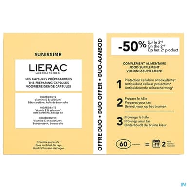 LIERAC SUN DUO PREP CAPS 2X30