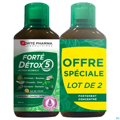 Forte Pharma Forte Detox 5 Organes Solution Buvable 500ml X2