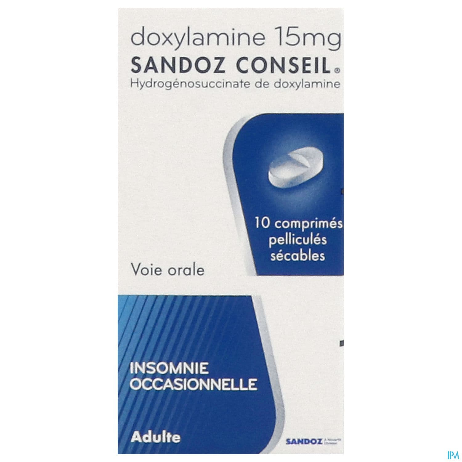 Doxylamine Sandoz Conseil 15mg Comprime Secable 10