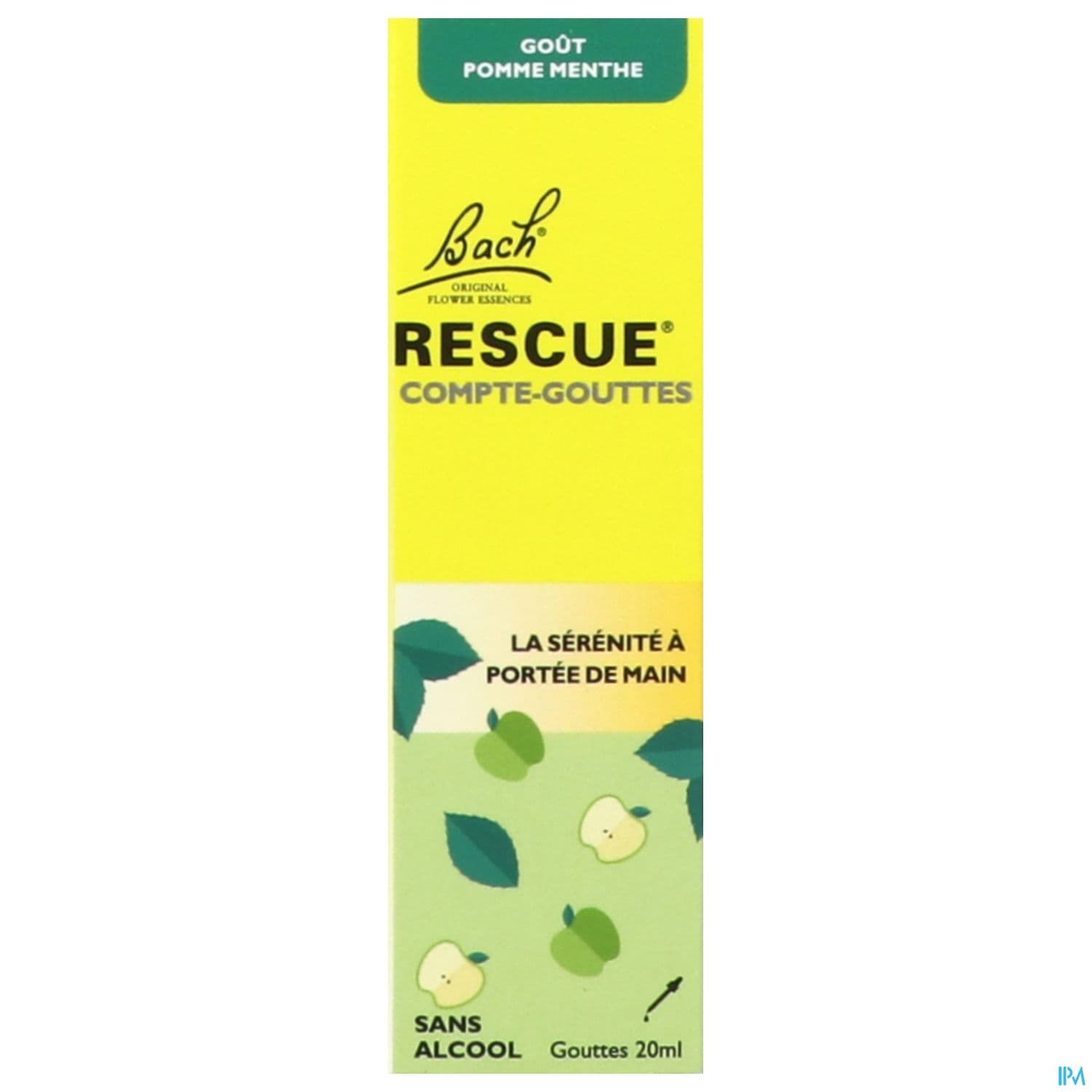 Rescue Bach Compte Gouttes Gout Pomme Menthe 20ml