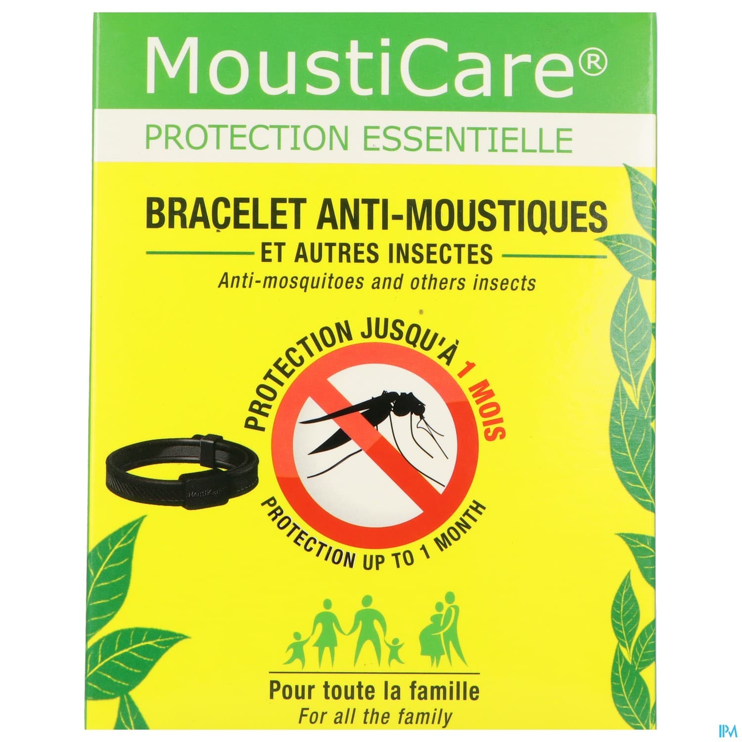 Mousticare Bracelet Ajustable Repulsif Antimoustique Noir