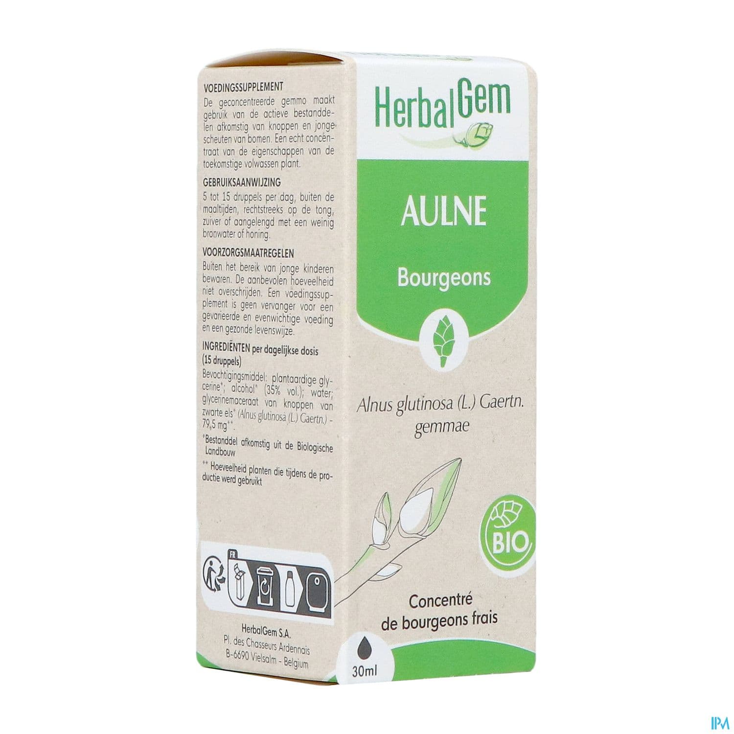 Herbalgem Aulne Bourgeon Macerat Glycerin Bio 30ml