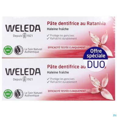 WELEDA PATE DENT RATANHIA 75ML X2