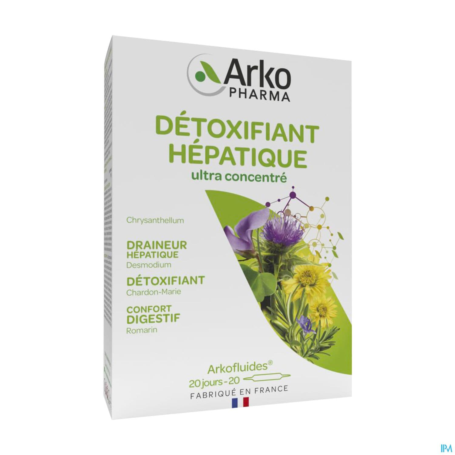 Arkopharma Arkofluides Detoxifiant Hepatique Ampoule Buvable 10ml 20