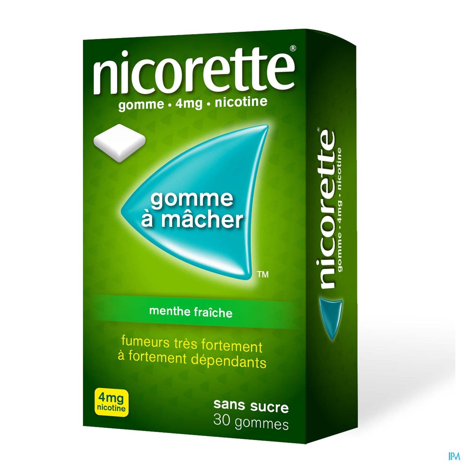 NICORETTE 4MG GOM MED SS SUC MEN FR PLQ/30GOM