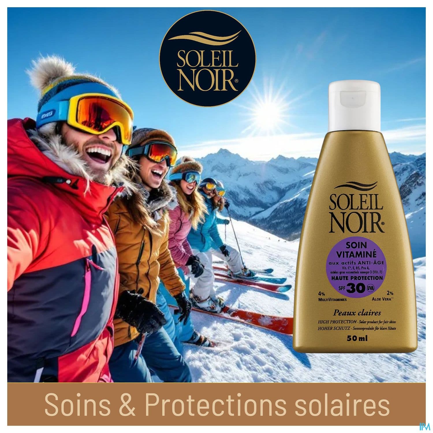 Soleil Noir Soin Vitamine Ip 30 Haute Protection 50ml