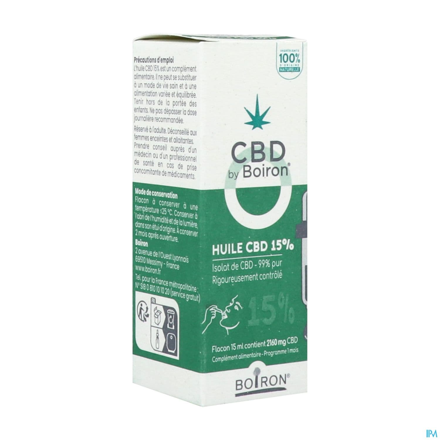 CBD BY BOIRON HUILE 15% 15ML