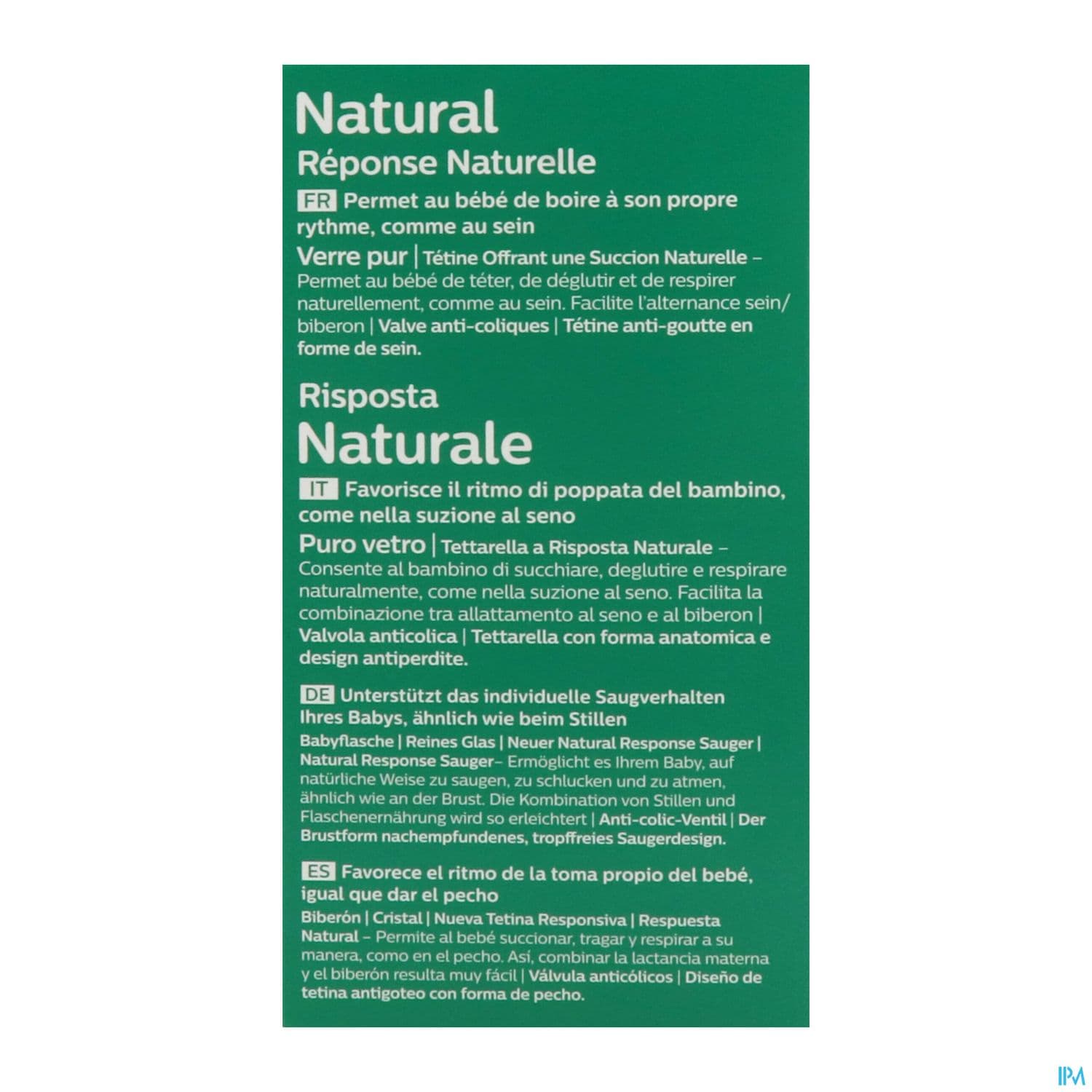 BIB AVENT NAT RESPONSE VERRE 120ML