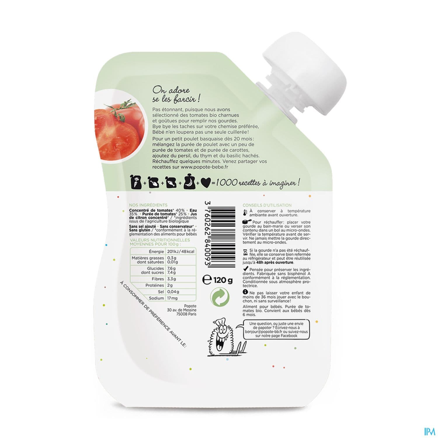 POPOTE PUREE TOMATE 120G