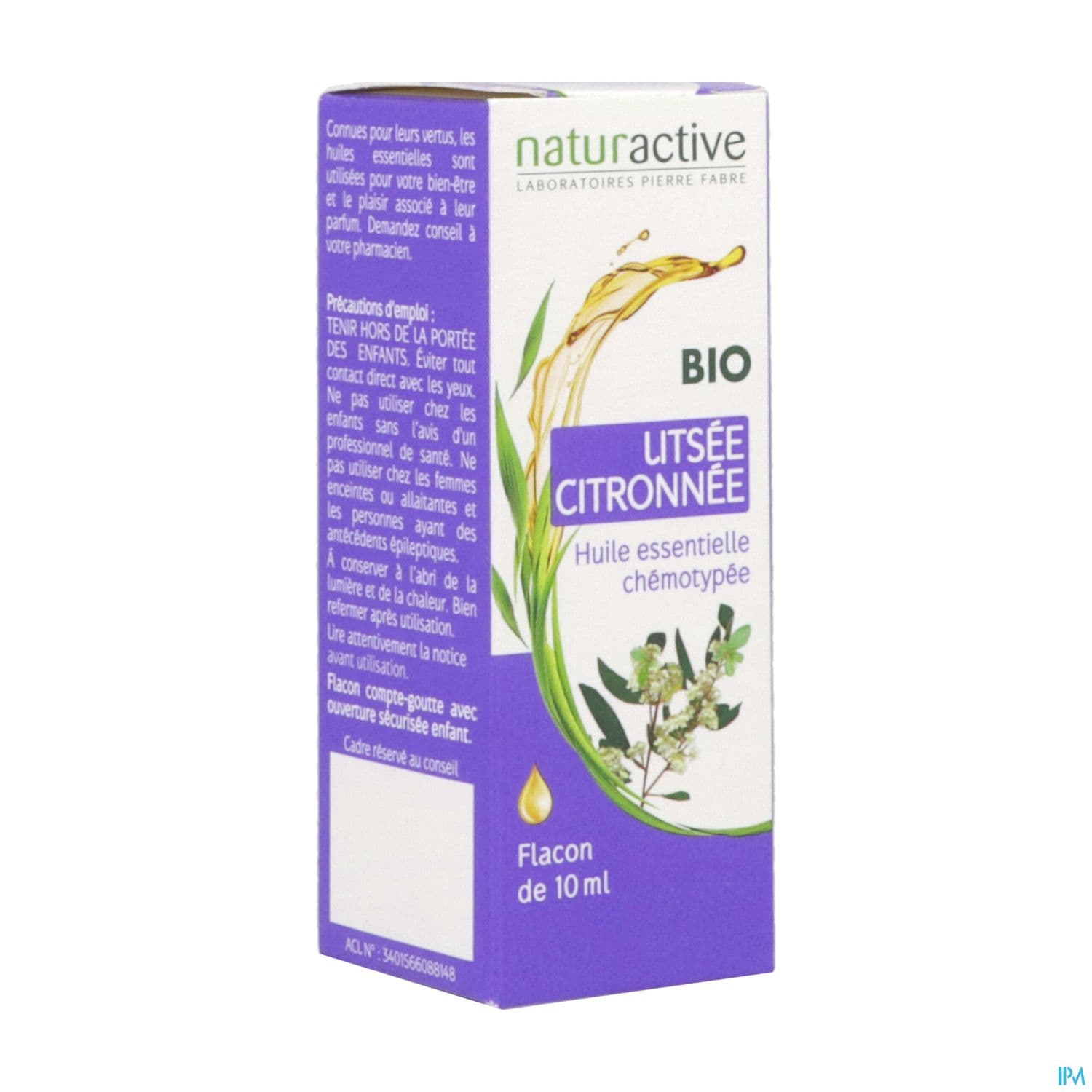 Naturactive Huile Essentielle Bio Listee Citronnee 10ml