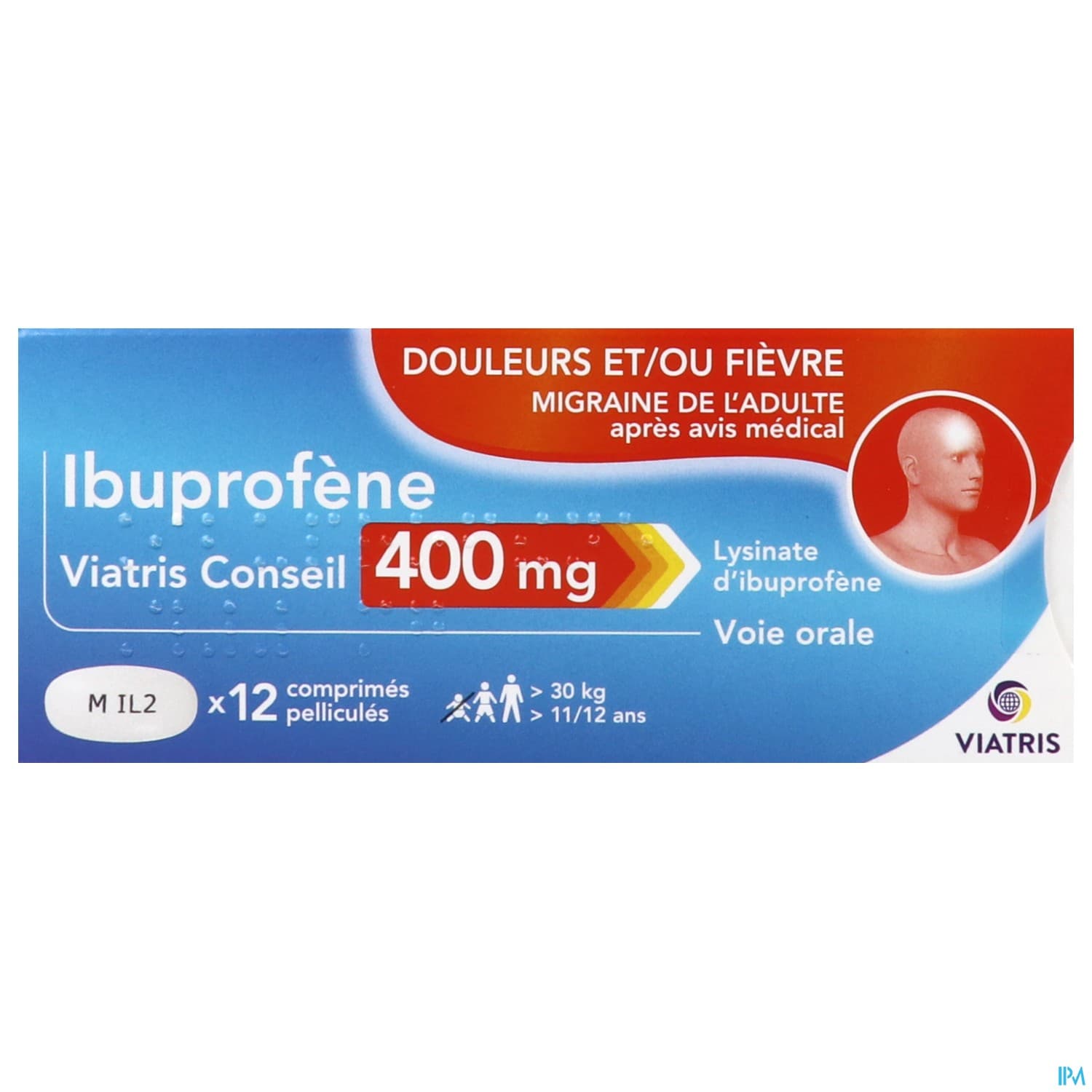 Ibuprofene Viatris Conseil 400mg Comprime 12