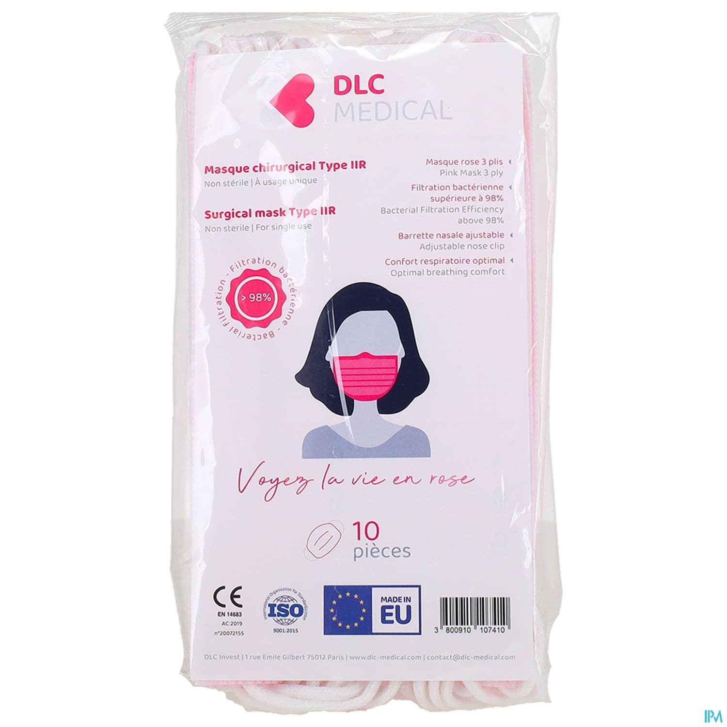 DLC MEDICAL MASQ CHIR ROSE X10