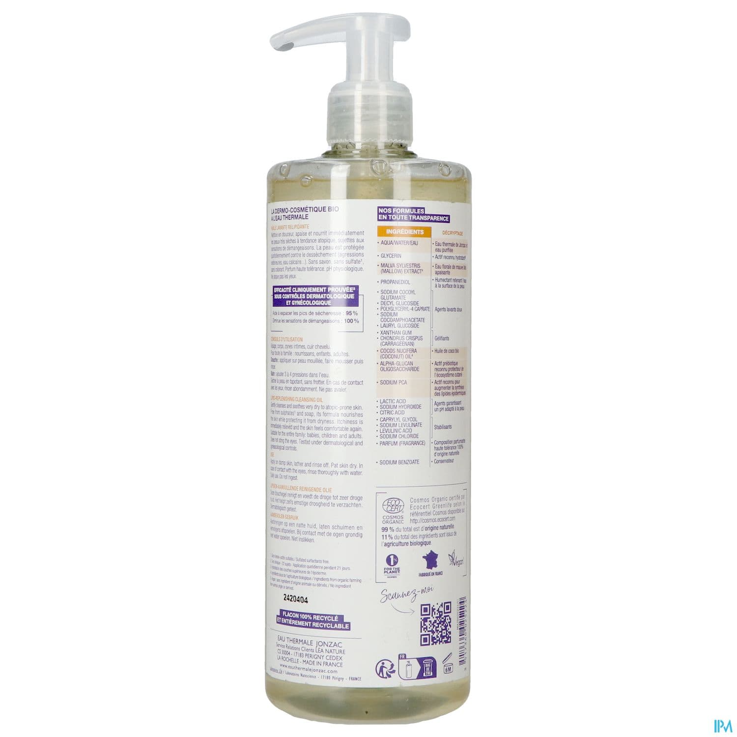 Eau Thermale Jonzac Nutritive Ap+ Huile Lavante Bio 500ml