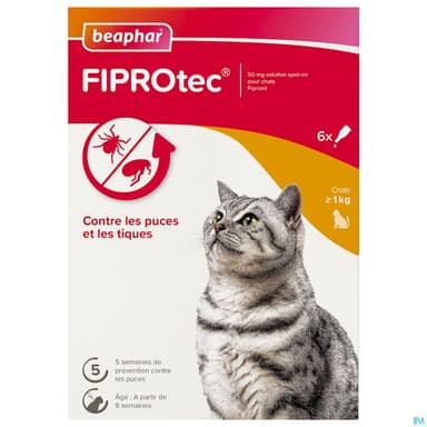 BEAPHAR FIPROTEC 50MG CHAT X6