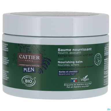 Cattier Men Baume Nourrissant Barbe Cheveux Bio 90g