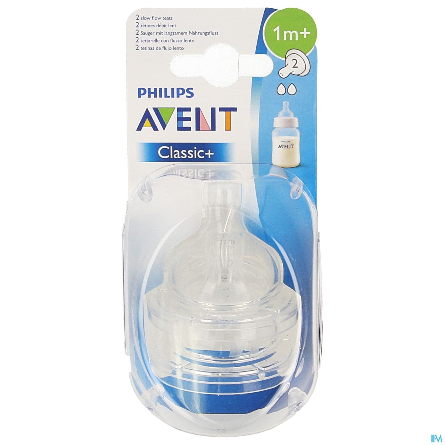Avent Tetine Classic+ Anti Coliq Debit Lent 1mois+ Scf632/27 X2