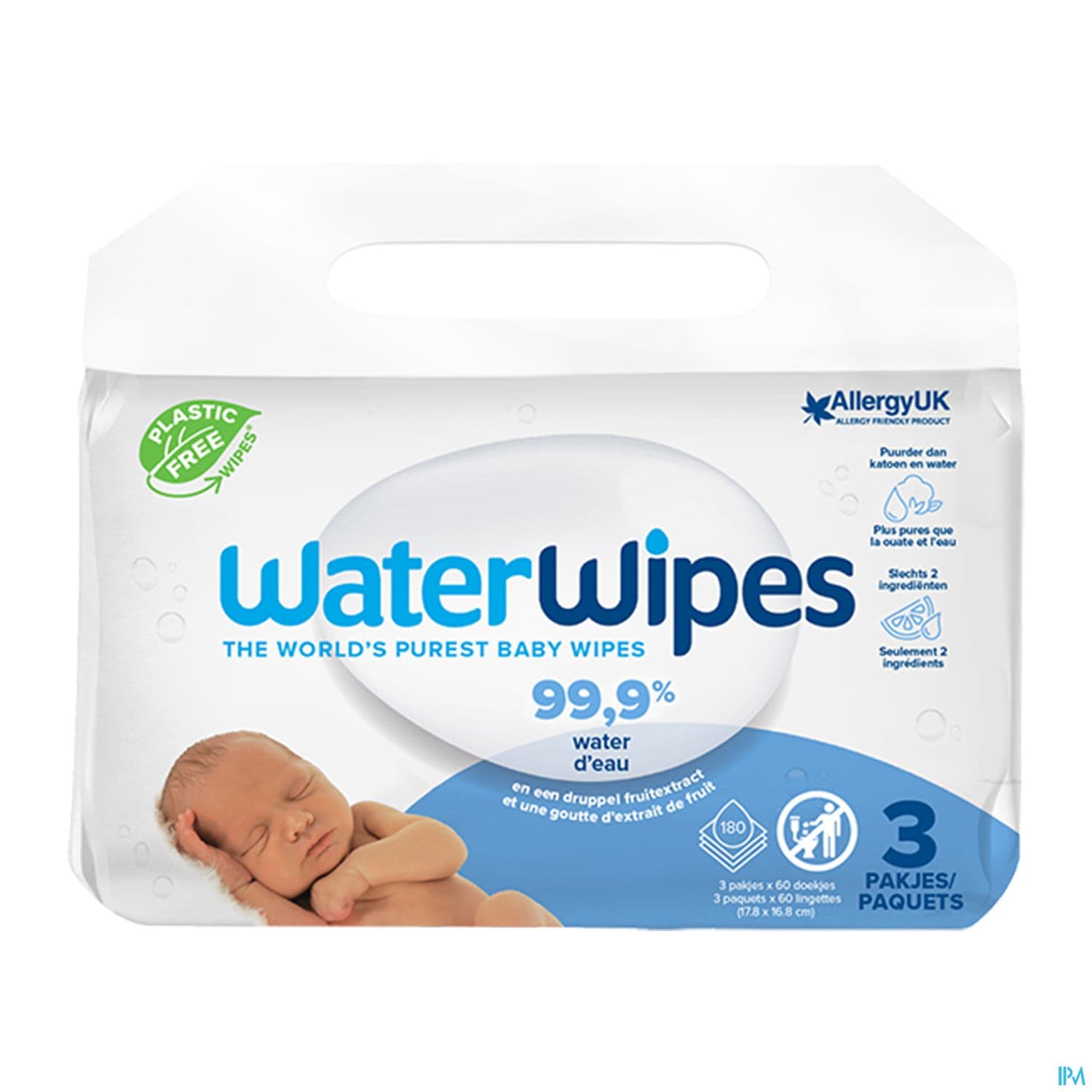 WATER WIPES LINGETTE COMPOST 3X60 — Pharmacie de la Croix Rouge - Tourcoing