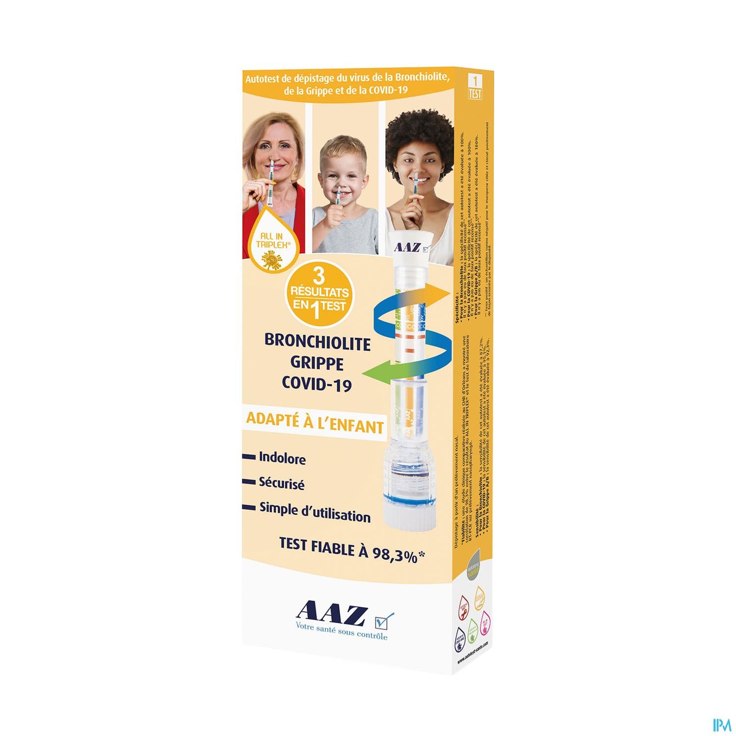 Aaz Viro All In Triplex Test De Diagnostic Rapide Covid-19 Grippe Virus Respiratoire Syncytial 3en1