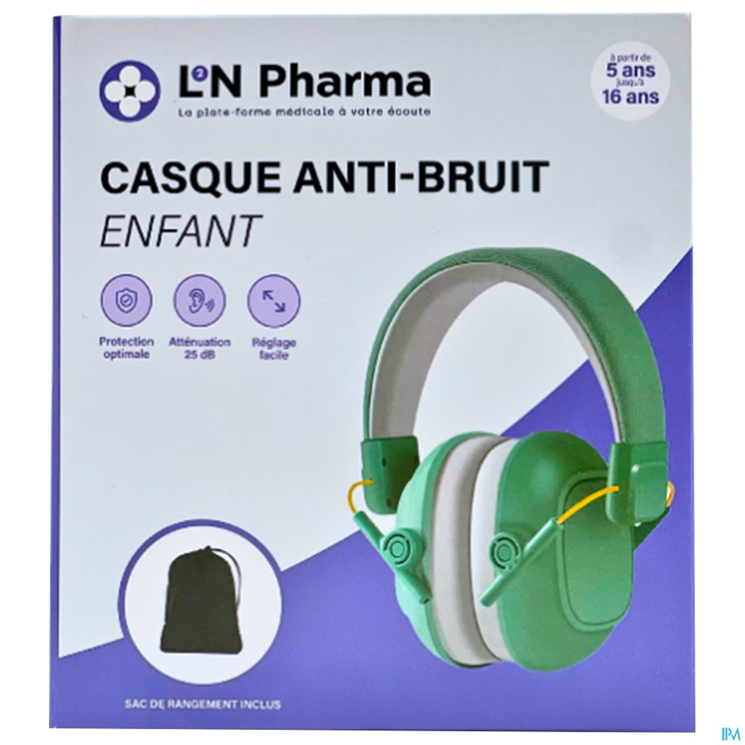 L2N CASQUE A/BRUIT ENF 5-16 VERT