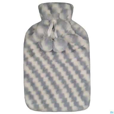 L2N BOUILLOTTE FOURRURE RAYE GRIS