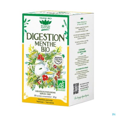 Romon Nature Complexes Digestion Menthe Bio Infusette 1g6 20