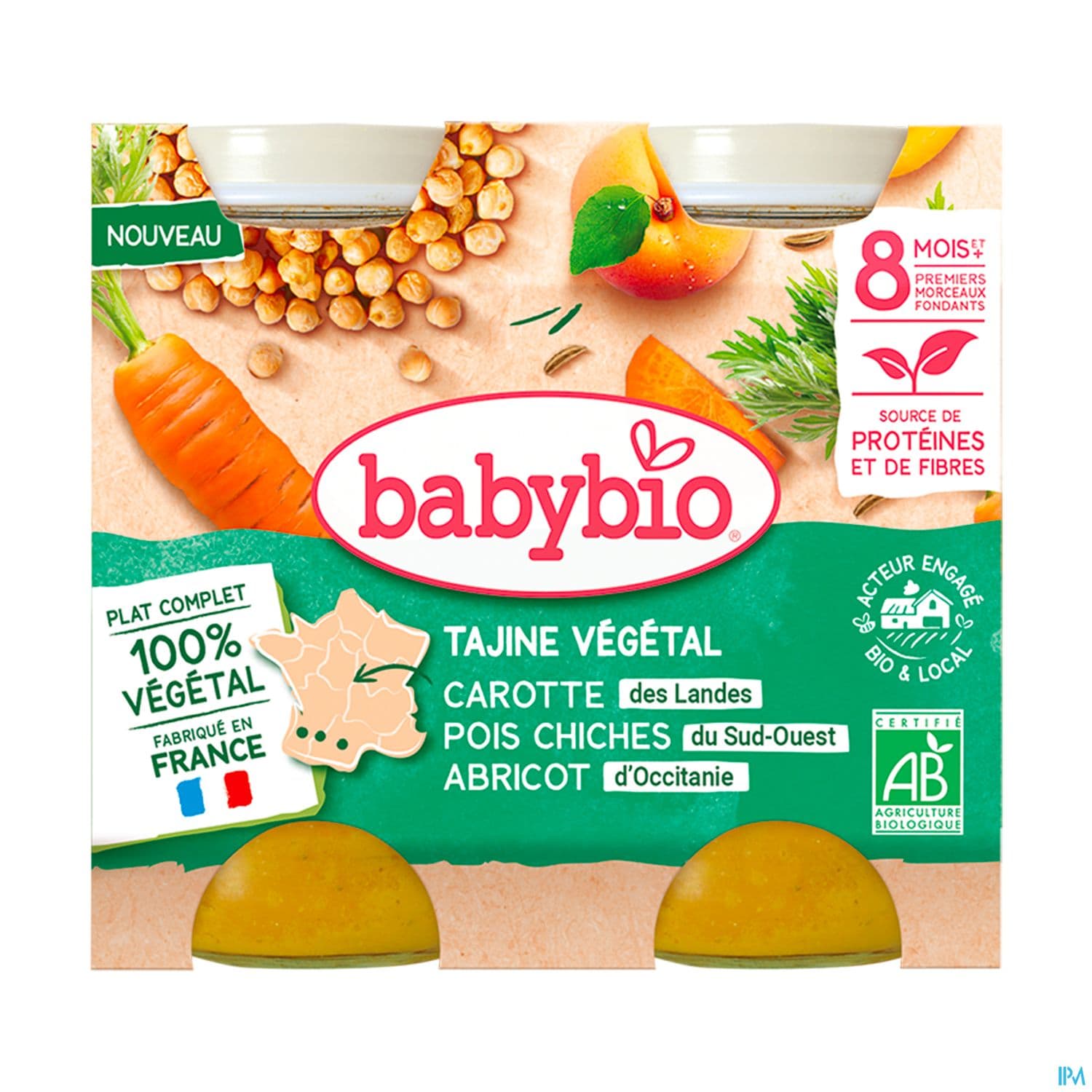 BABYBIO MENU BOULGH/ABRICOT 2X200G