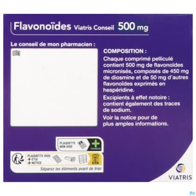 Flavonoides Viatris Conseil 500mg Comprime Pellicule 120
